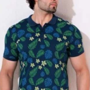 Men’s Printed Polo Neck T-Shirt