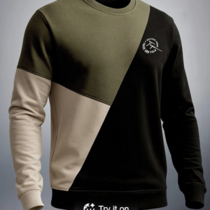 Men Black Colourblocked Sweatshirt
